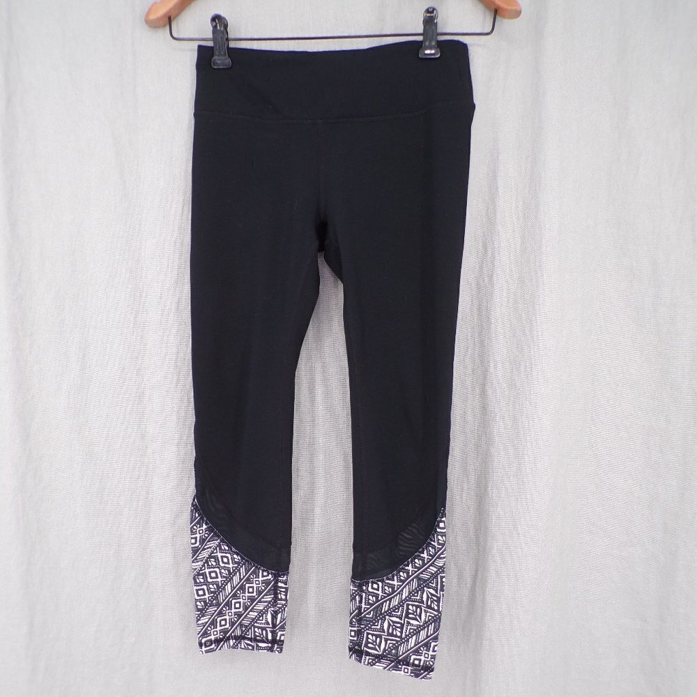 Gaiam Women's Cropped High Rise Athletic Workout Yoga Leggings - blk, XS